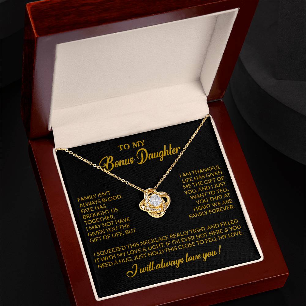 To My Bonus Daughter Necklace, Gift for Bonus Daughter, Step Daughter Birthday 7_11_Gold