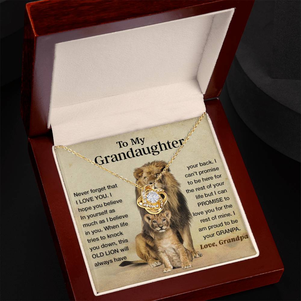 To My Granddaughter Necklace , Gift From Grandpa Papa Lion Dad, Christmas Gift