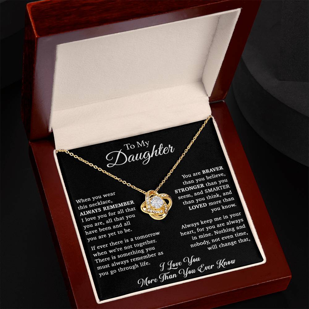 To My Daughter Necklace, Daughter Father Necklace, Daughter Gift From Dad, Mom 15_11_Black