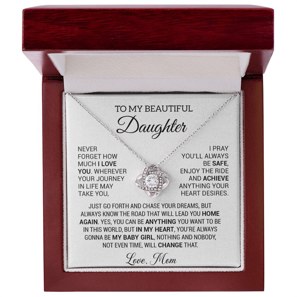 To My Beautiful Daughter Necklace, Daughter Gift from Mom, Birthday, Graduation