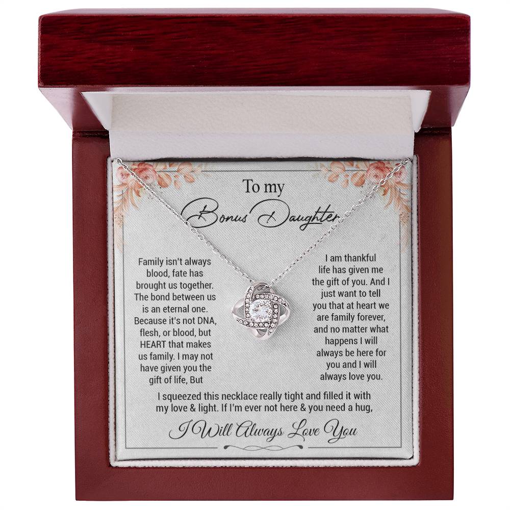 To my bonus daughter necklace, bonus daughter from stepdad, step daughter gift