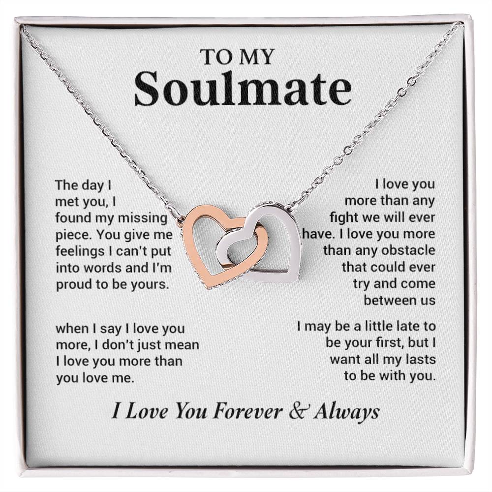 To My Soulmate Necklace, Gift for Wife, Girlfriend, Anniversary Gift, Christmas