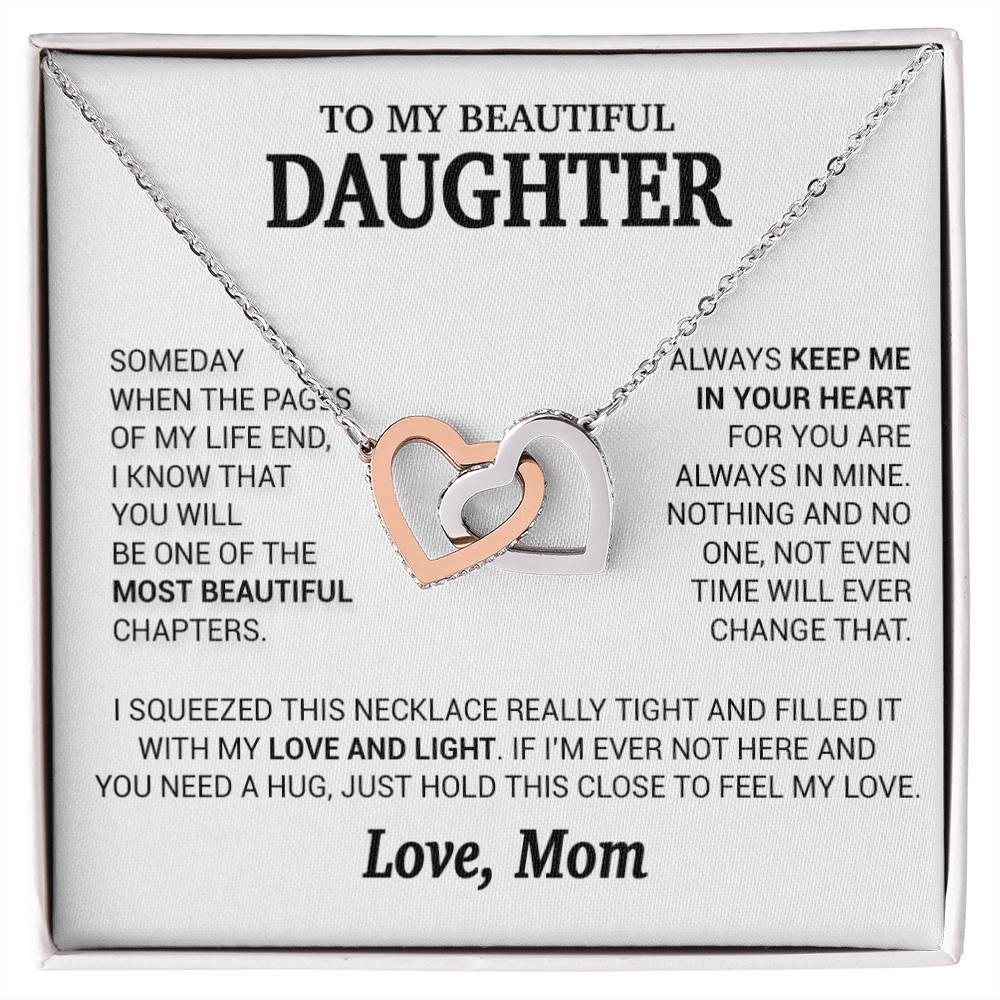 To My Beautiful Daughter Necklace, Sentimental Gift for Daughter From Mom