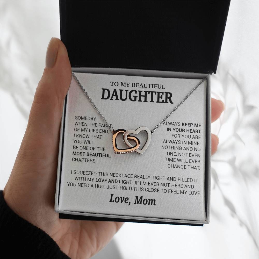 To My Beautiful Daughter Necklace, Sentimental Gift for Daughter From Mom
