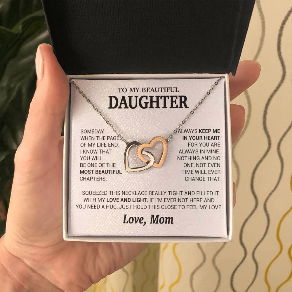 To My Beautiful Daughter Necklace, Sentimental Gift for Daughter From Mom