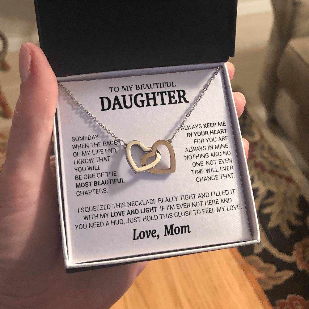 To My Beautiful Daughter Necklace, Sentimental Gift for Daughter From Mom