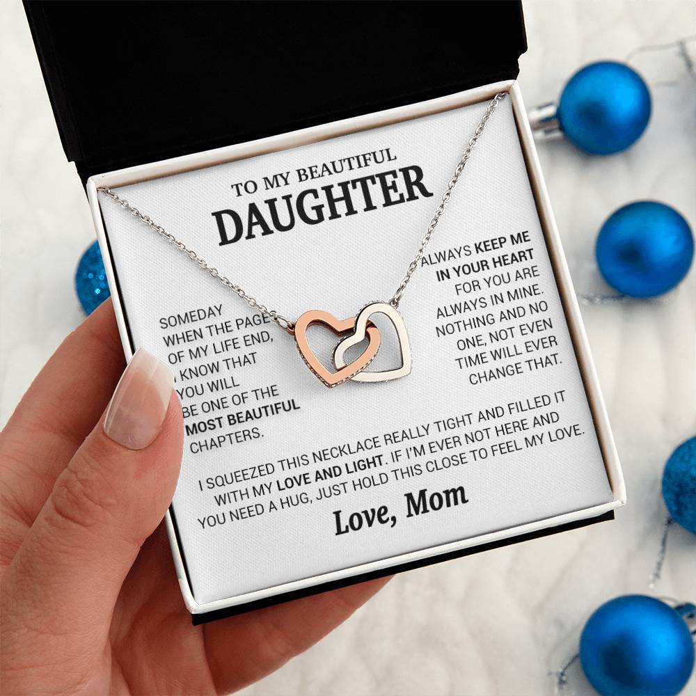To My Beautiful Daughter Necklace, Sentimental Gift for Daughter From Mom