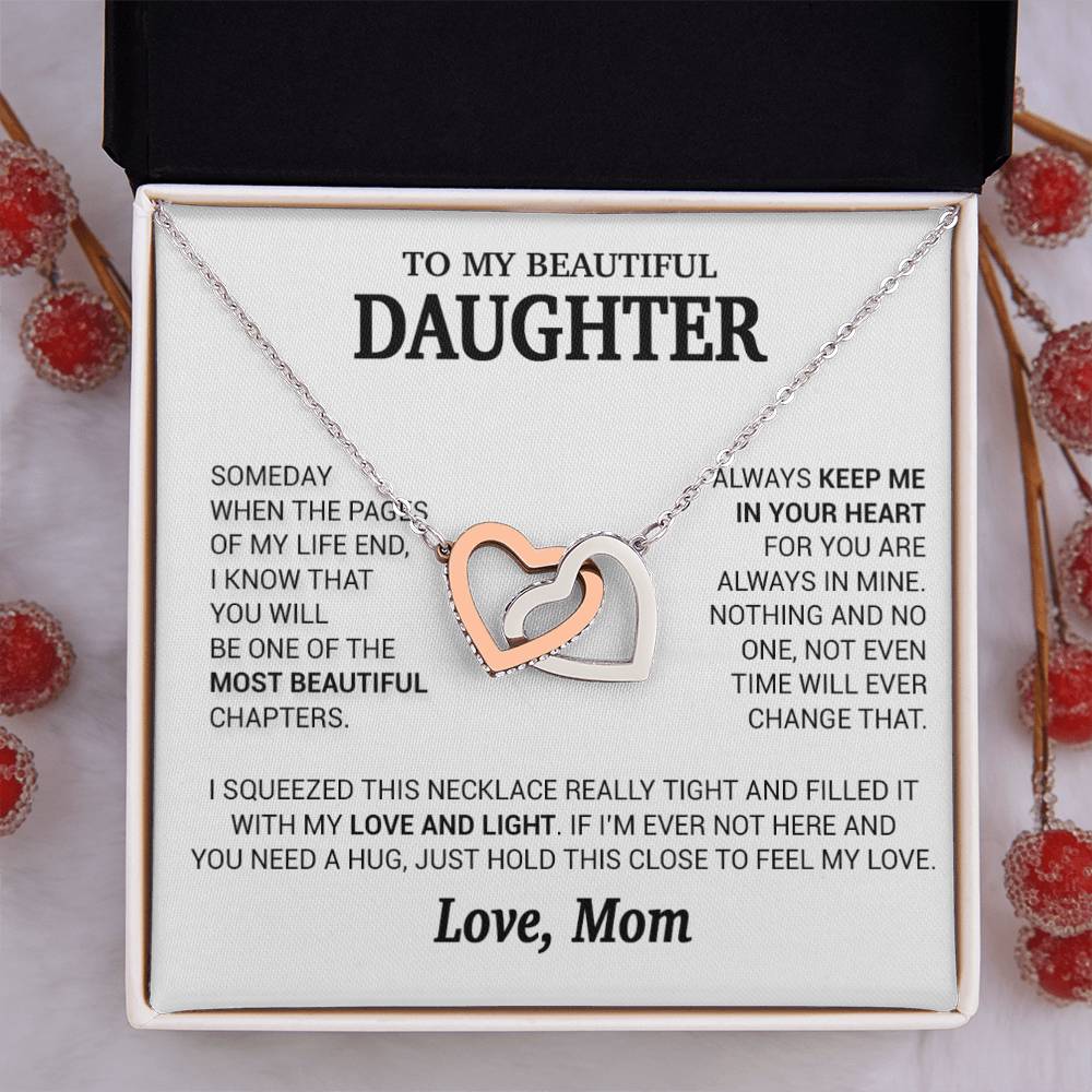 To My Beautiful Daughter Necklace, Sentimental Gift for Daughter From Mom