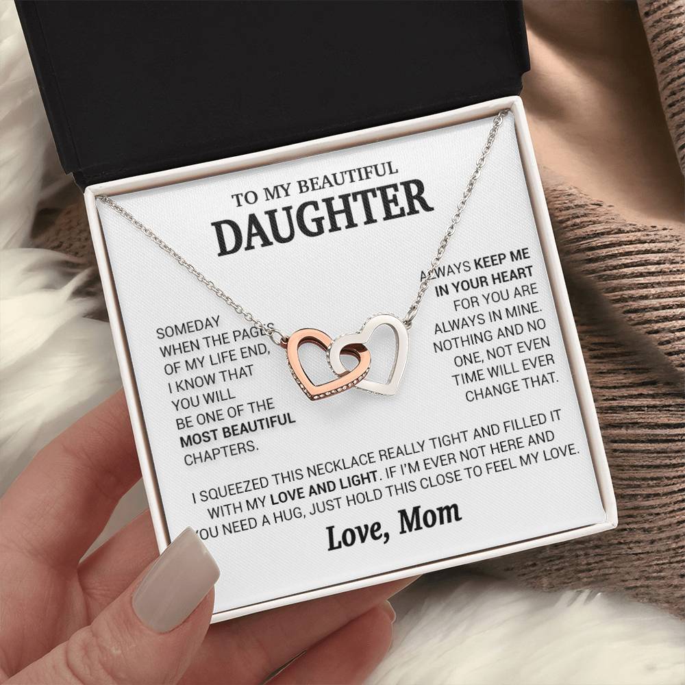 To My Beautiful Daughter Necklace, Sentimental Gift for Daughter From Mom