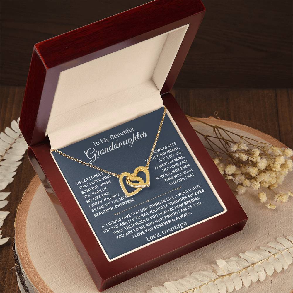 To My Granddaughter Necklace, Xmas Birthday Gift For Granddaughter From Grandpa