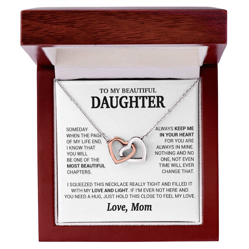 To My Beautiful Daughter Necklace, Sentimental Gift for Daughter From Mom