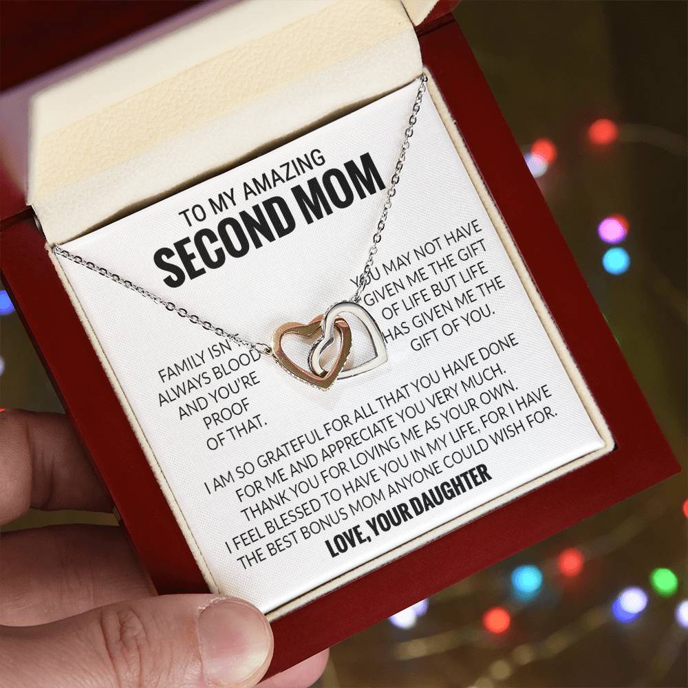 To My Amazing Second Mom, Second Mom Gift Necklace, Bonus Mom Gift