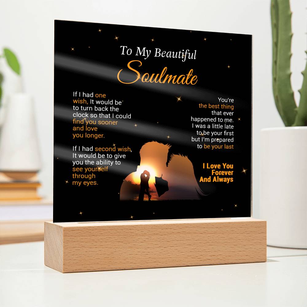 To My Soulmate Acrylic Plaque, Wife Birthday Gift, Wife on Anniversary, Christmas Gift