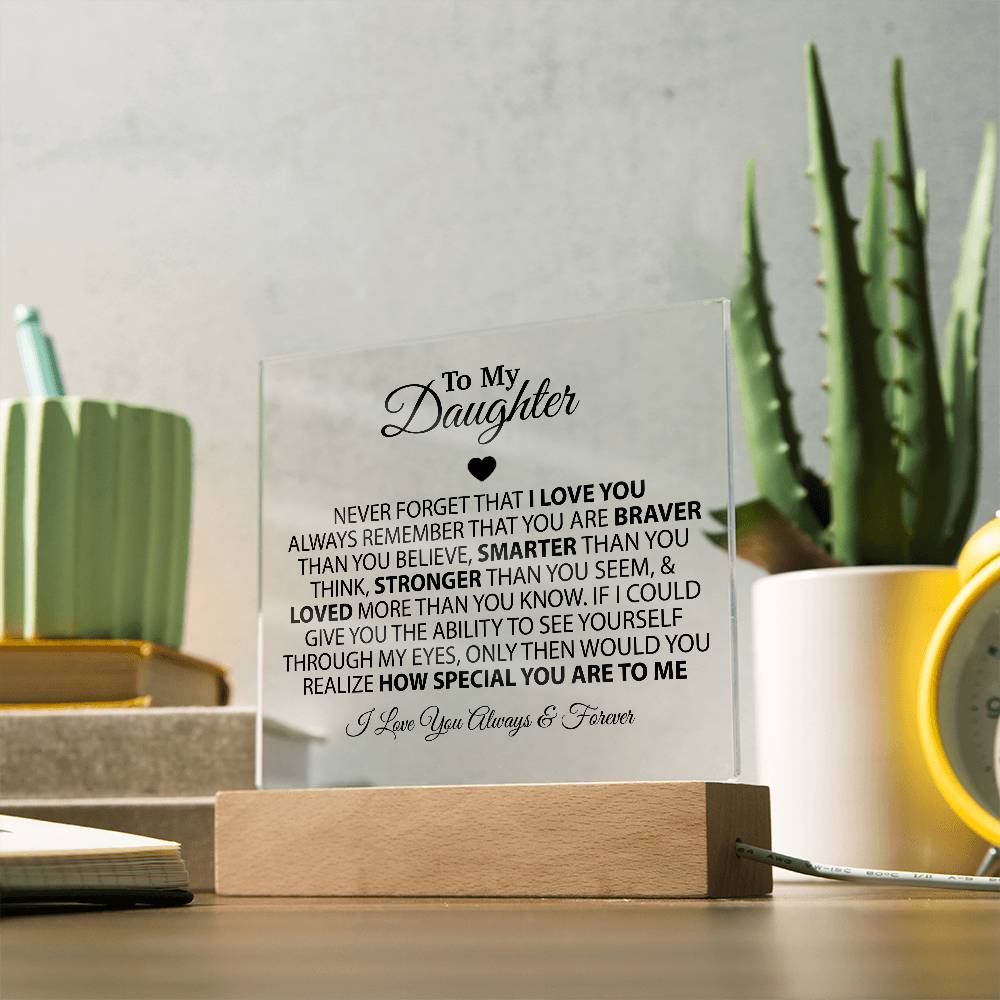 To My Daughter Acrylic Plaque, Birthday Gift for Daughter, Christmas Gift