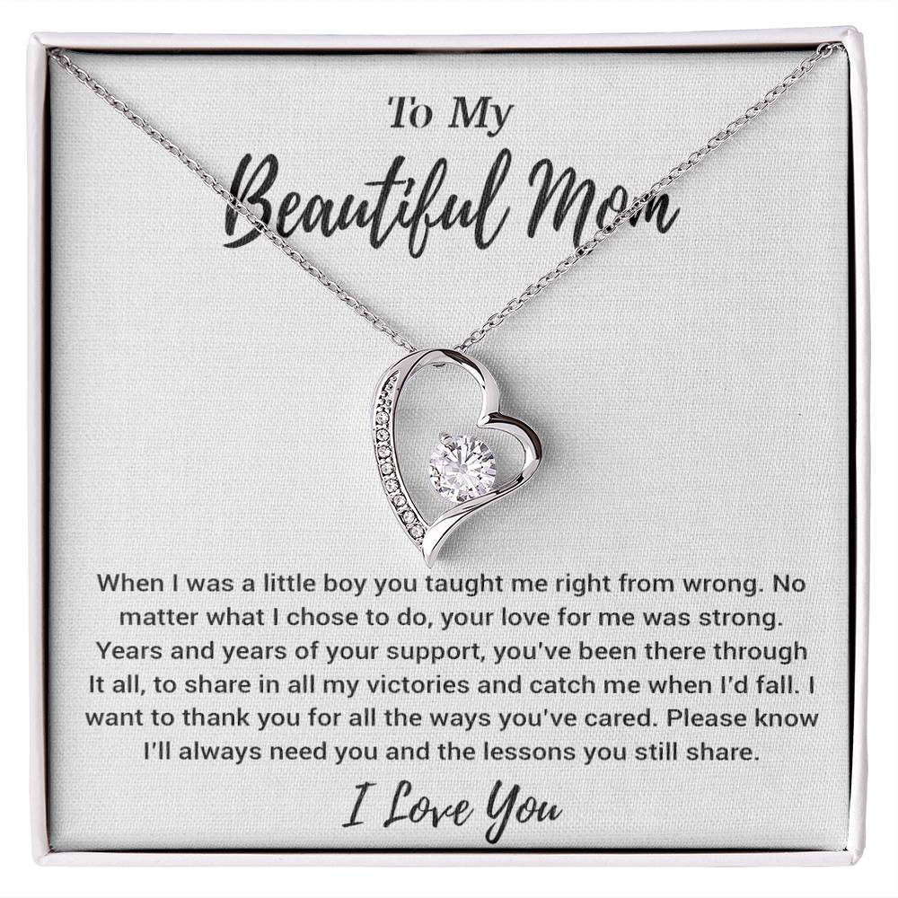 To My Beautiful Mom Necklace Mom Birthday Gift Mother's Day Gift Necklace For Mom From Son