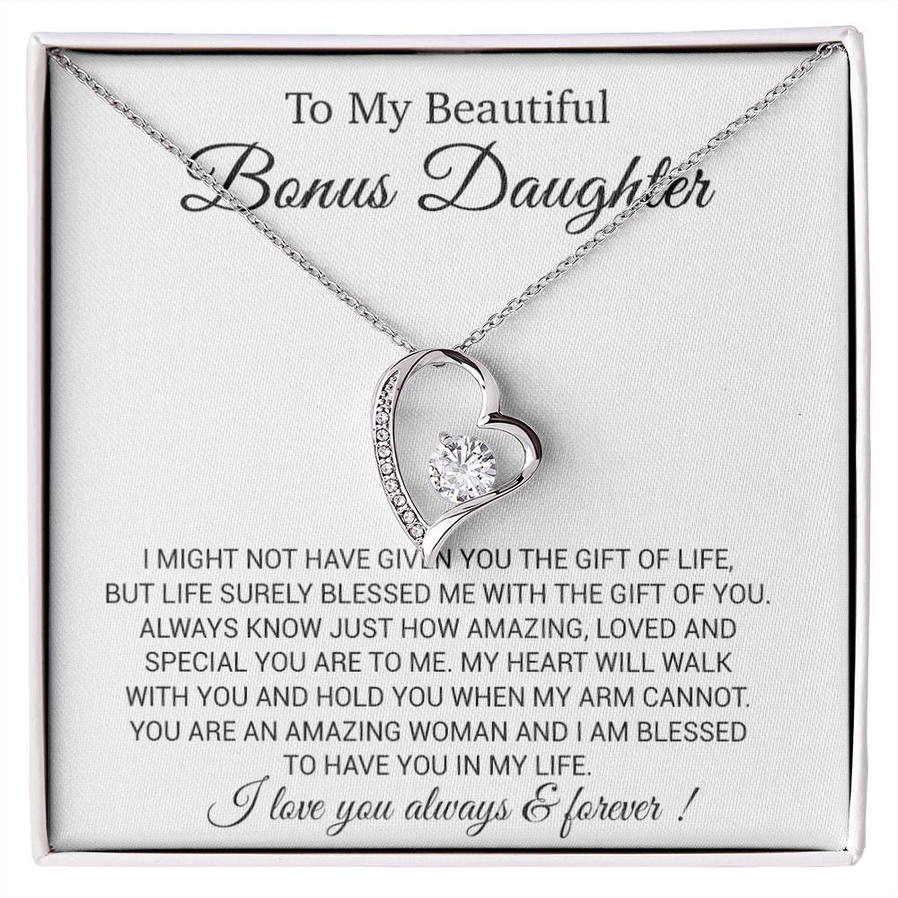To My Bonus Daughter Necklace, Gift for Bonus Daughter, Step Daughter Birthday