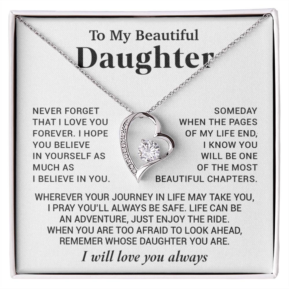 To My Beautiful Daughter Necklace, Sentimental Gift for Daughter From Mom
