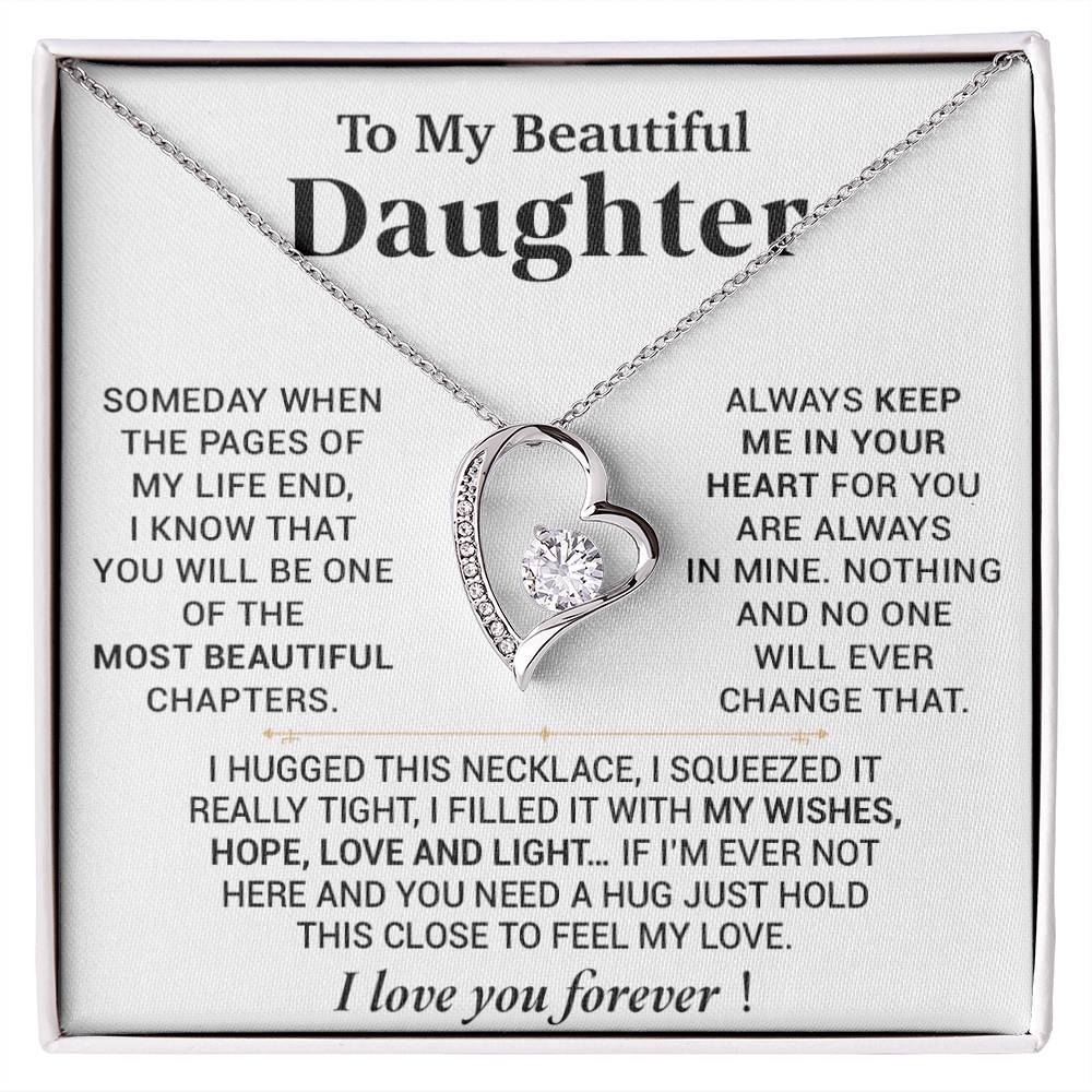 To My Beautiful Daughter Necklace, Gift for Daughter, Birthday Gift for Daughter