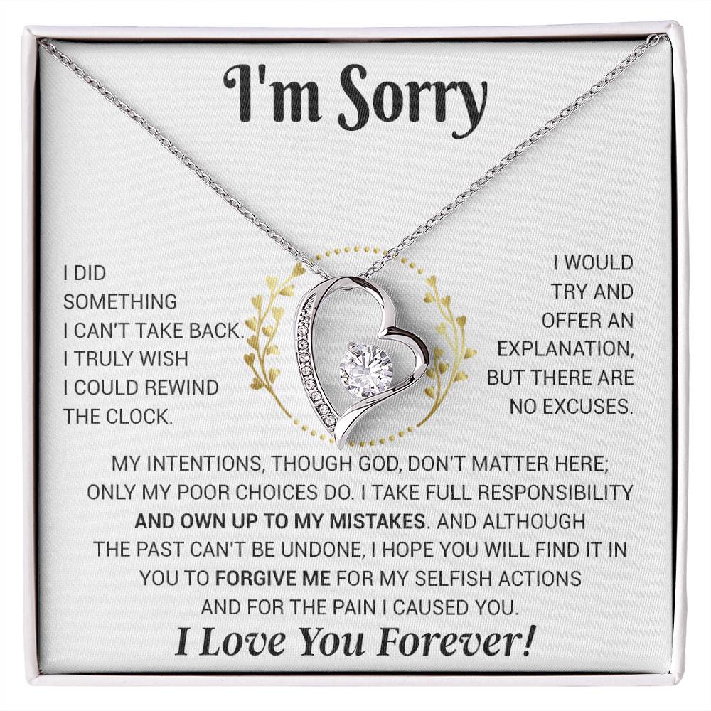 I'm Sorry Necklace Gifts, Apology Gifts For Her, Forgiveness Gift, Wife Gift 12_11_White