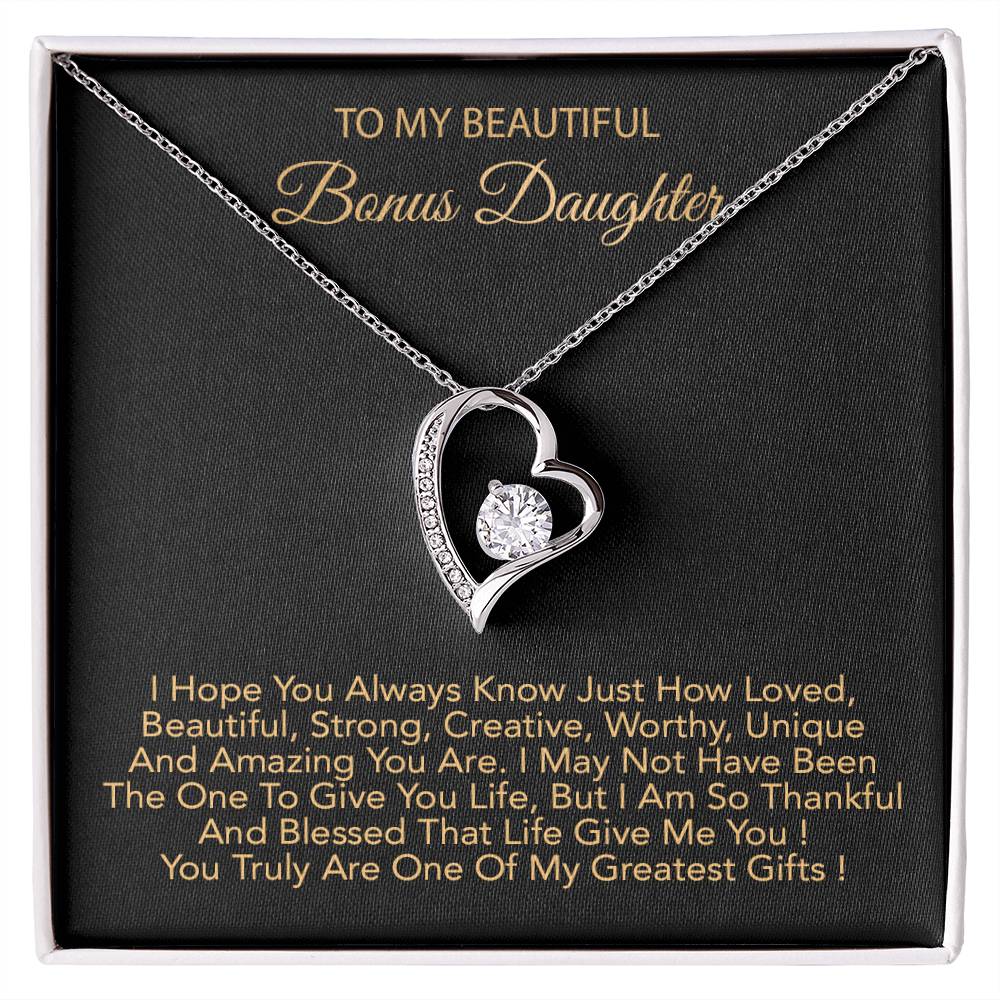 To My Bonus Daughter Necklace, Bonus Daughter Gifts From Stepdad, Step Daughter Gifts