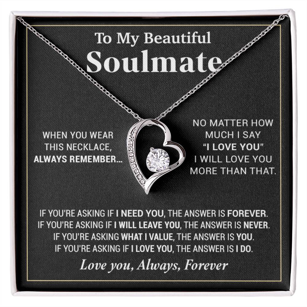 To My Beautiful Soulmate Necklace, Gifts For Girlfriend, Necklace For Girlfriend, Girlfriend Birthday Gift, Gift For Her