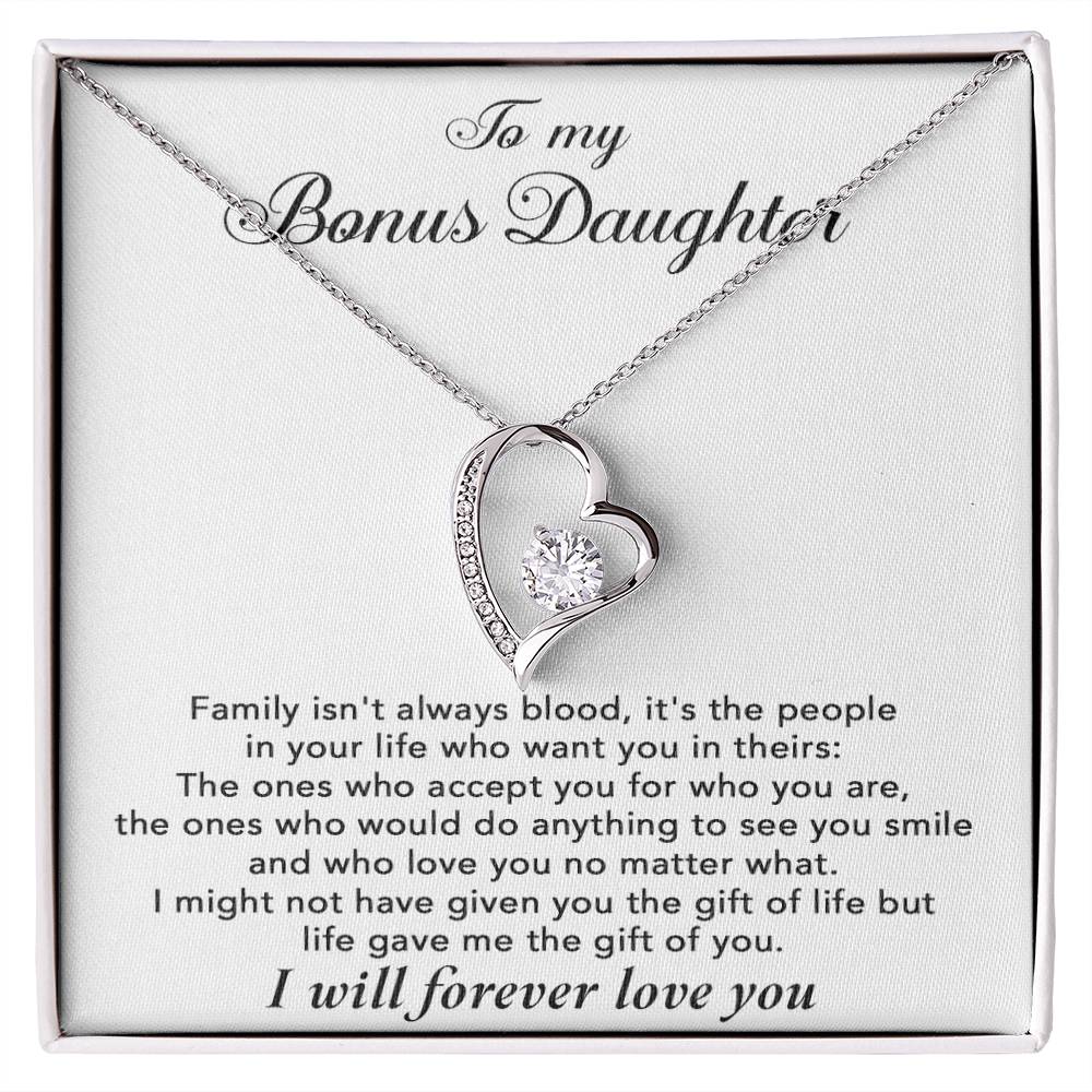 To My Bonus Daughter Necklace, Gift for Bonus Daughter, Step Daughter Birthday