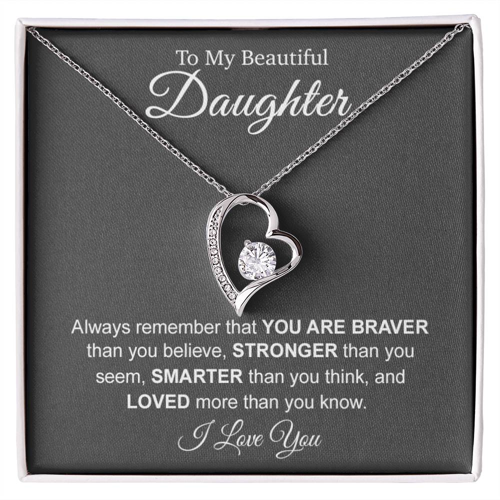 To My Beautiful Daughter Necklace, Necklace Gift for Daughter, Christmas Gift