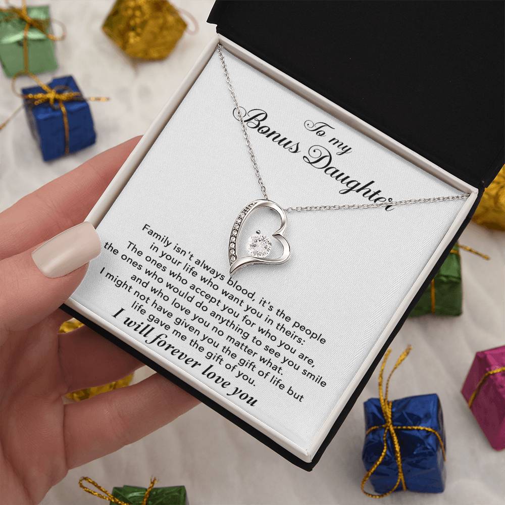 To My Bonus Daughter Necklace, Gift for Bonus Daughter, Step Daughter Birthday
