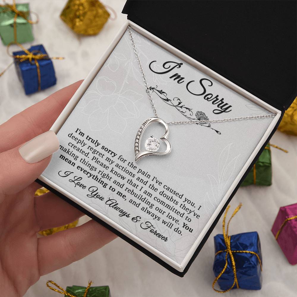 I'm Sorry Necklace For Wife, Apology Gift For Her, Forgiveness Gift