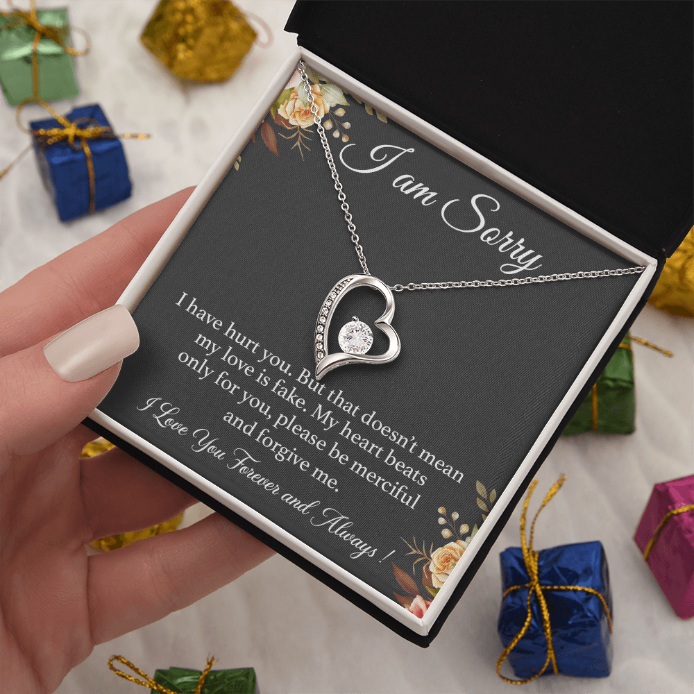 I'm Sorry Necklace Gift for Her, Apology Card for Girlfriend, Forgiveness Gift