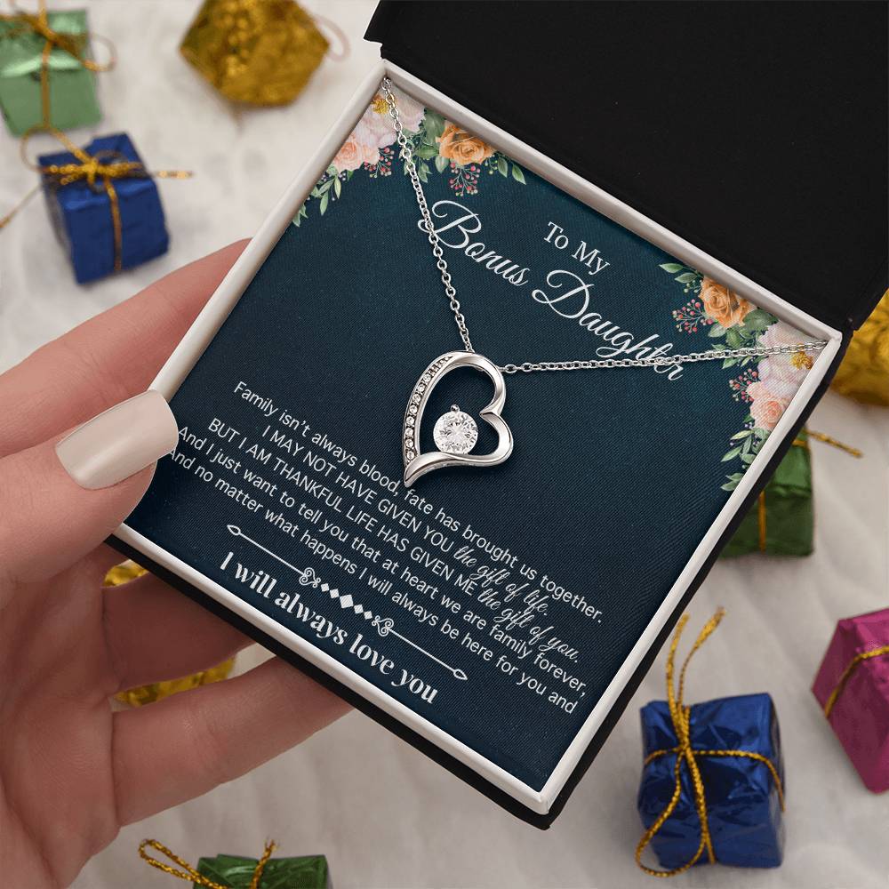 To My Bonus Daughter, Gift For Bonus Daughter Necklace, Step Daughter Necklace