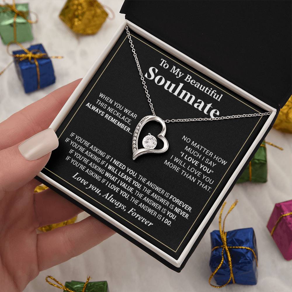 To My Beautiful Soulmate Necklace, Gifts For Girlfriend, Necklace For Girlfriend, Girlfriend Birthday Gift, Gift For Her