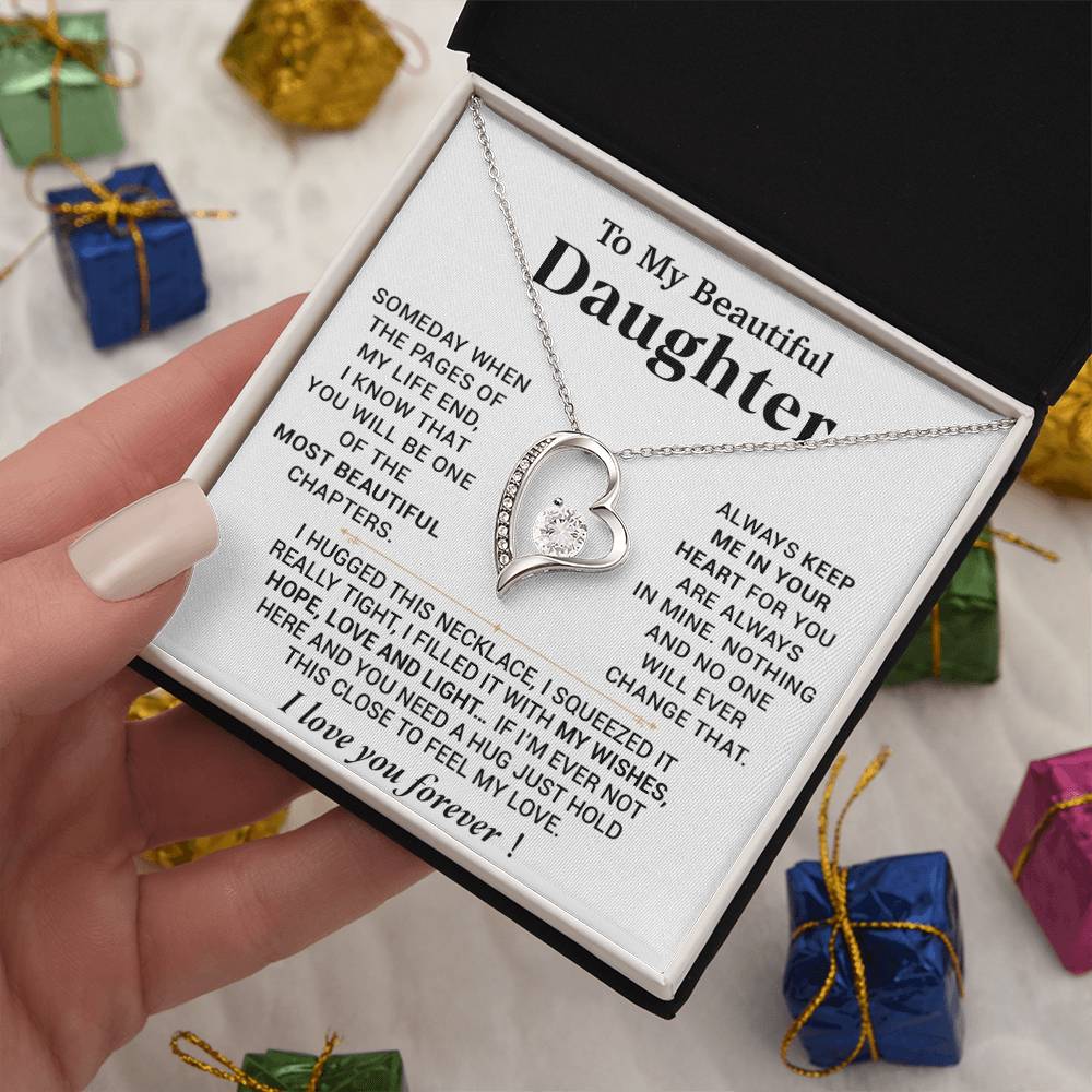To My Beautiful Daughter Necklace, Gift for Daughter, Birthday Gift for Daughter