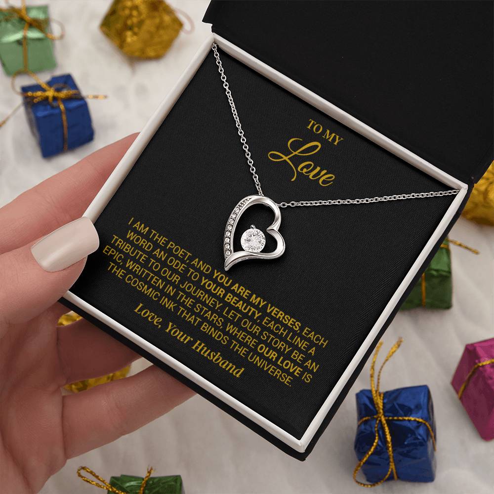 To My Beautiful Wife Necklace, Anniversary Gift, Valentine's Gift for Wife