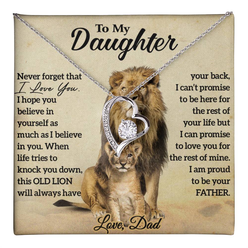 To My Daughter Lion Necklace, Daughter Birthday Gift, Lion Dad Gift