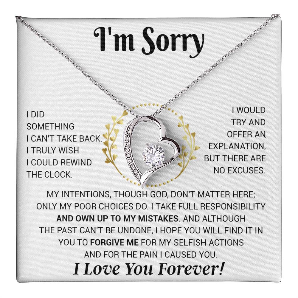 I'm Sorry Necklace Gifts, Apology Gifts For Her, Forgiveness Gift, Wife Gift 12_11_White