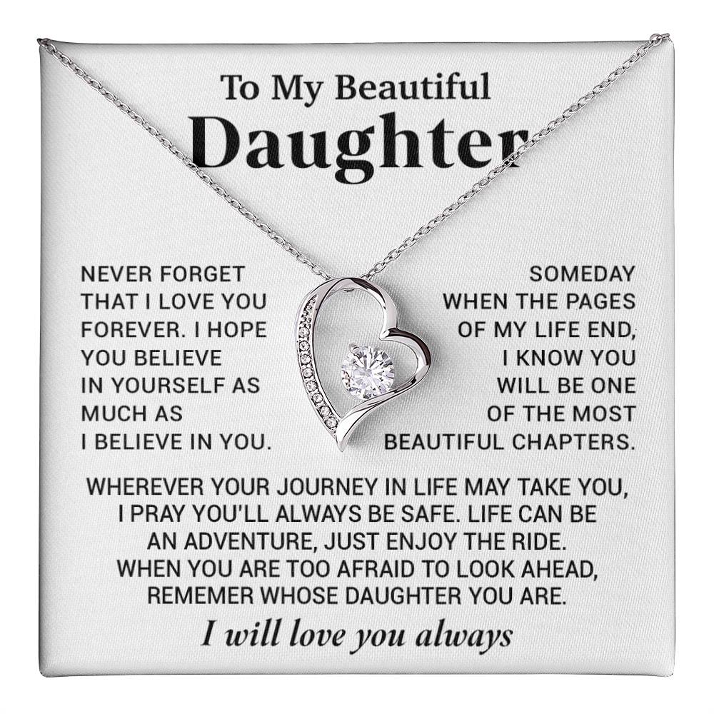 To My Beautiful Daughter Necklace, Sentimental Gift for Daughter From Mom