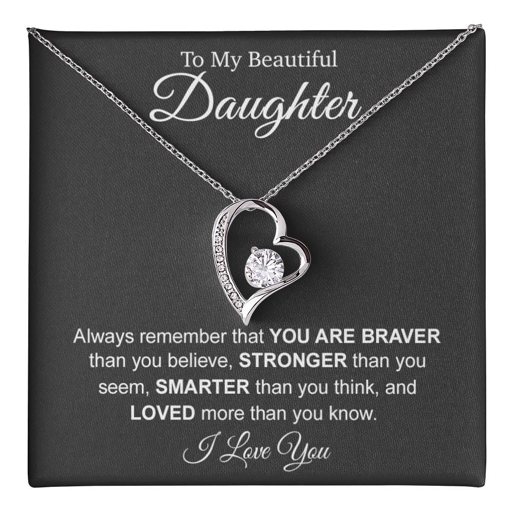 To My Beautiful Daughter Necklace, Necklace Gift for Daughter, Christmas Gift
