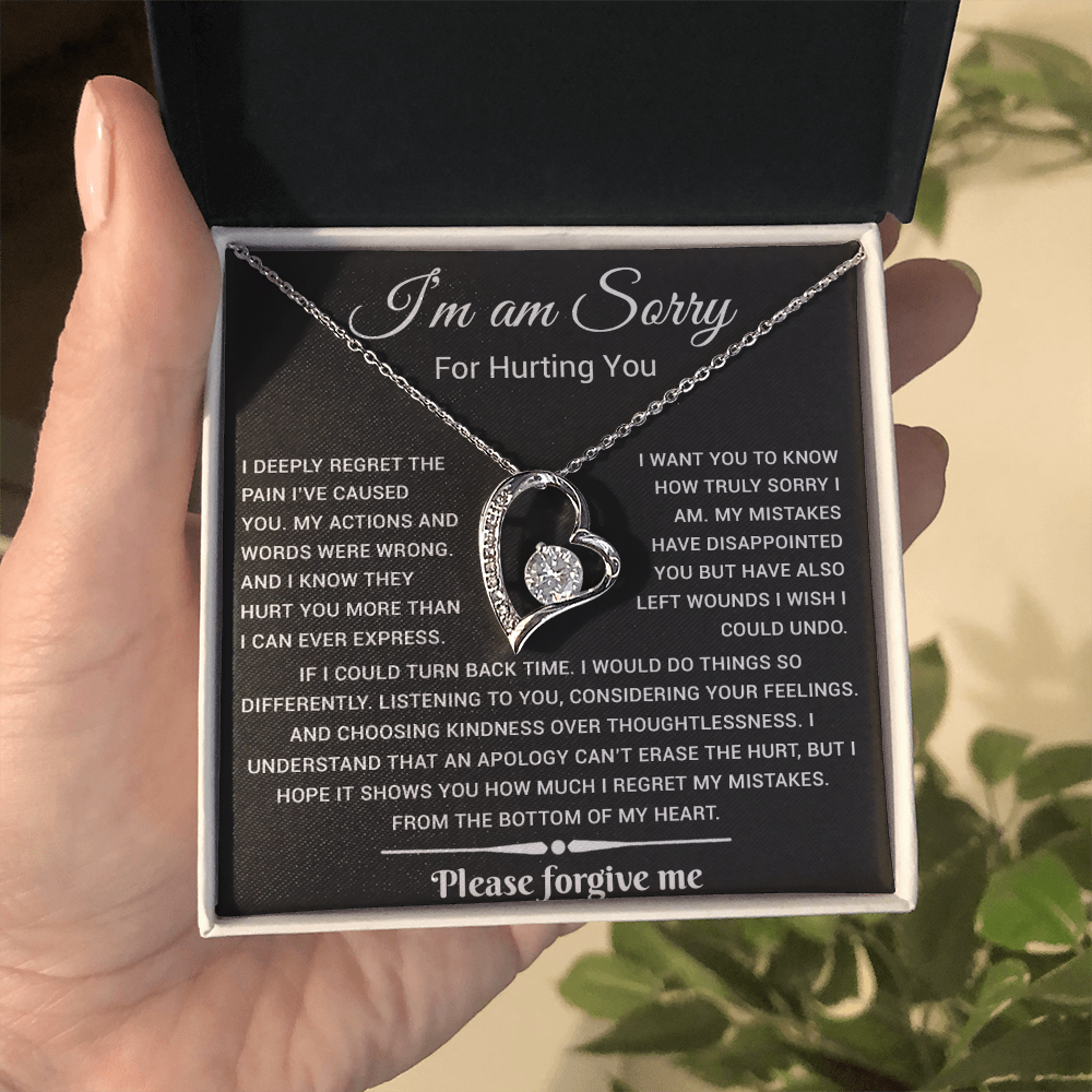I'm Sorry Gift For Wife Necklace, Sorry Gift for Girlfriend, Forgiveness Gift For Her 25_5_Black