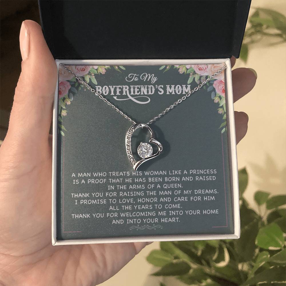 To My Boyfriend's Mom Gift, Boyfriend's Mom Necklace Pendant, Boyfriend's Mom Birthday