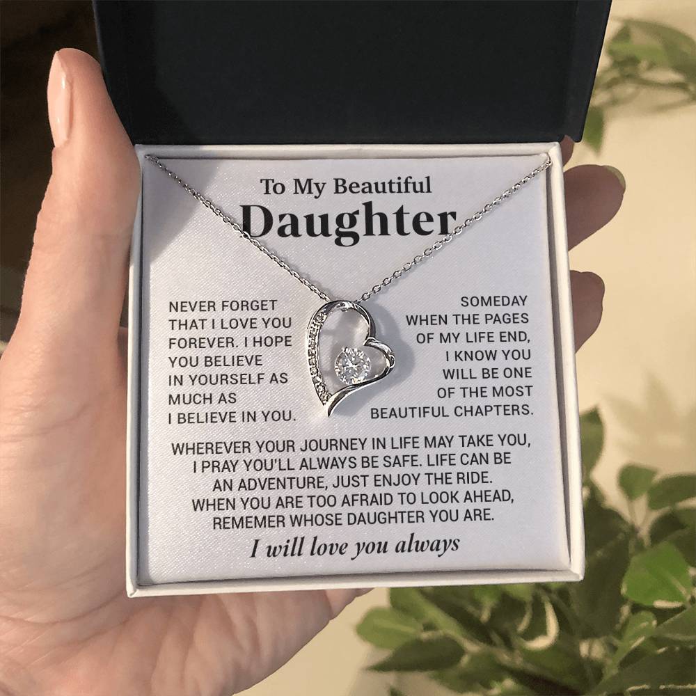 To My Beautiful Daughter Necklace, Sentimental Gift for Daughter From Mom