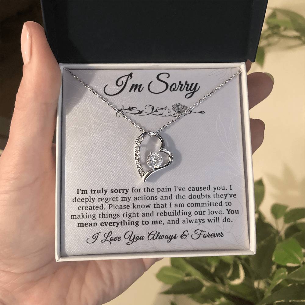 I'm Sorry Necklace For Wife, Apology Gift For Her, Forgiveness Gift