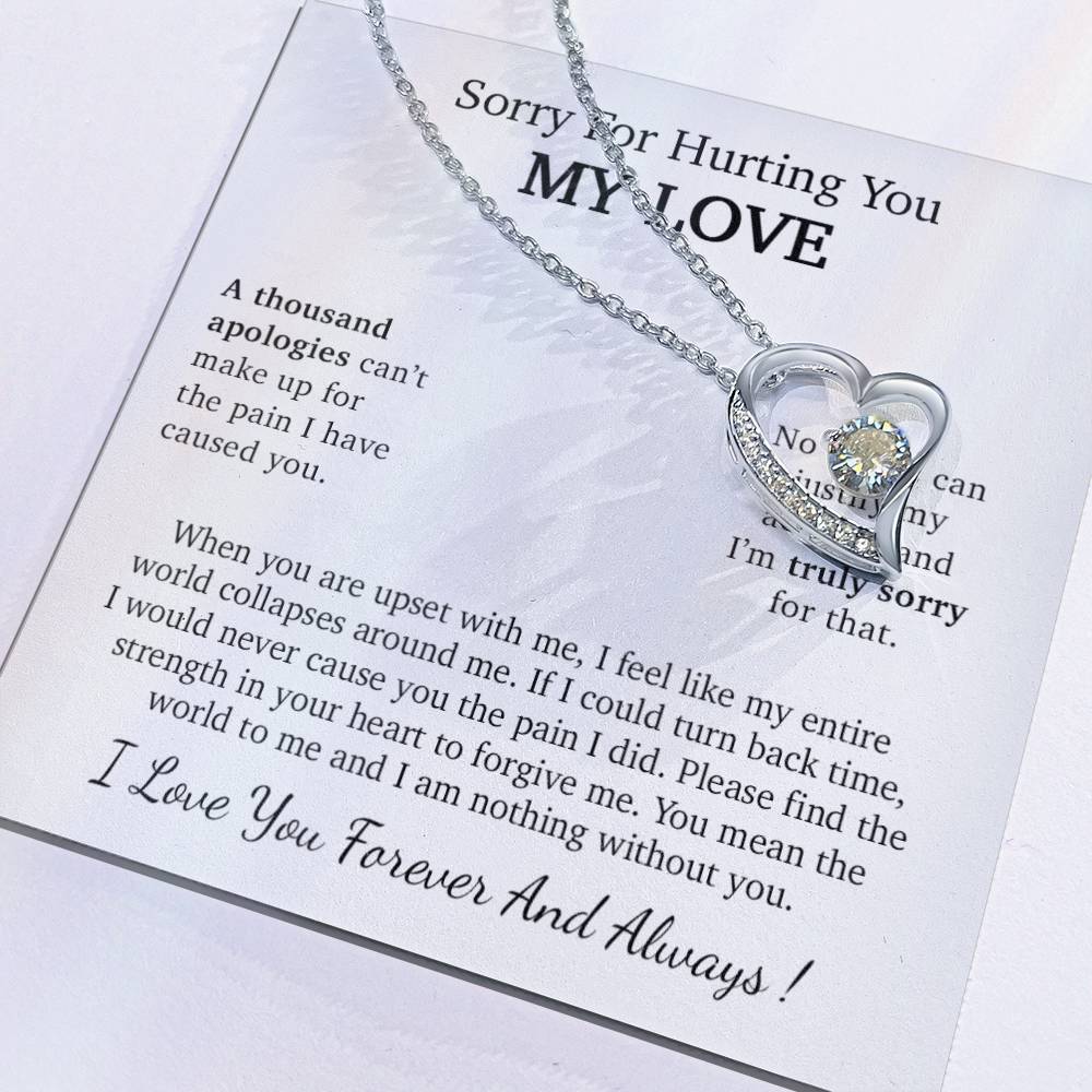 I'm Sorry Necklace Gift, Apology Gift For Her, Forgiveness Gift_White