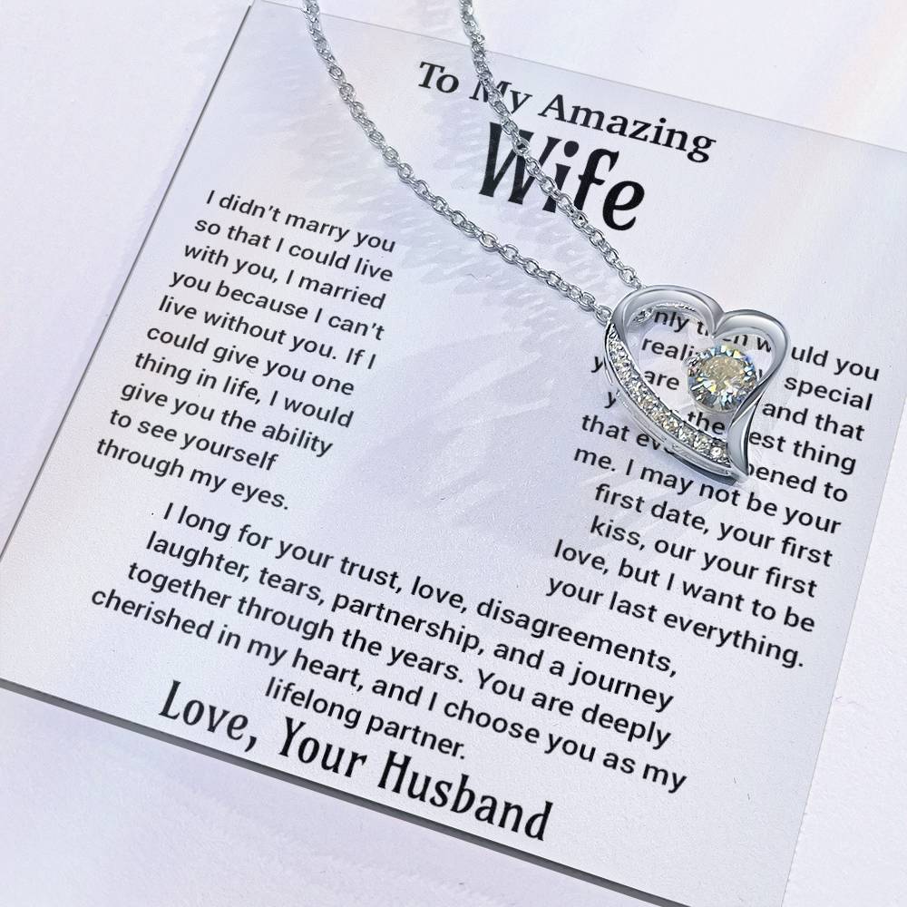 To My Amazing Wife Necklace, Christmas Gifts For Women, Anniversary Gift For Wife