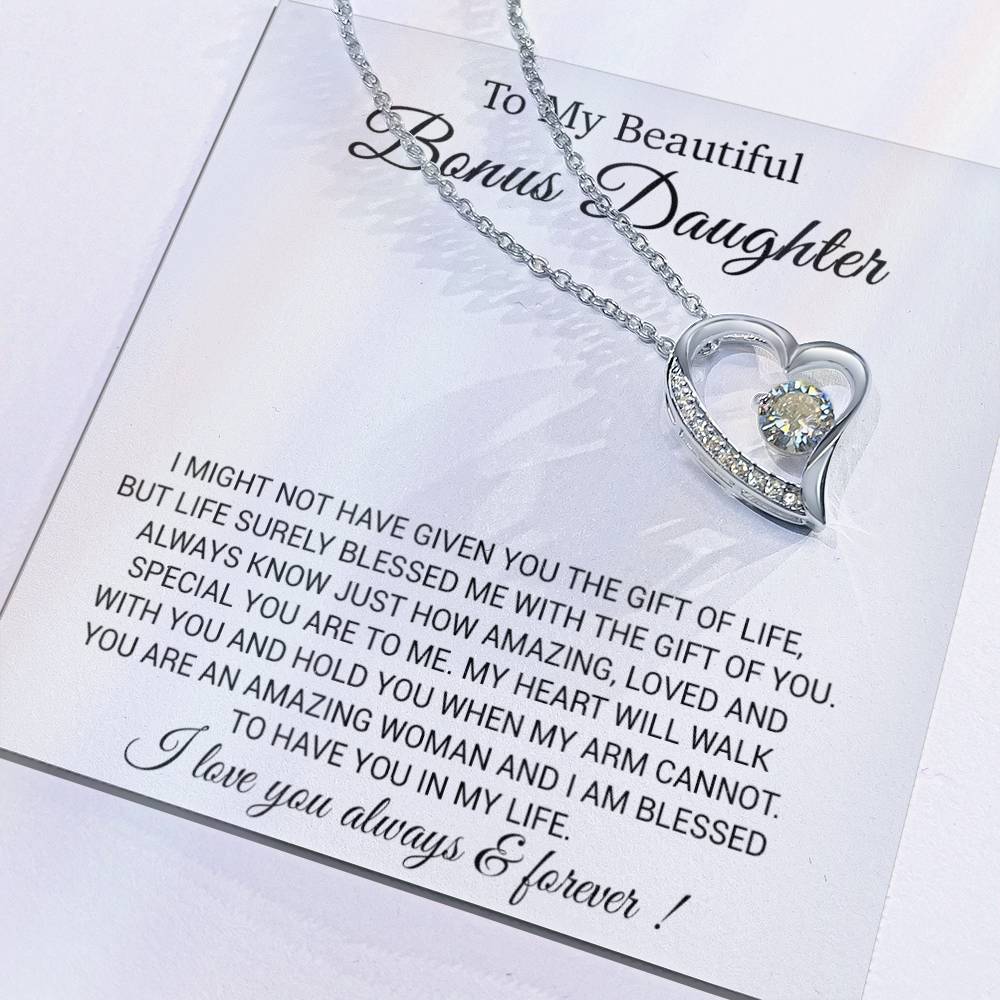 To My Bonus Daughter Necklace, Gift for Bonus Daughter, Step Daughter Birthday