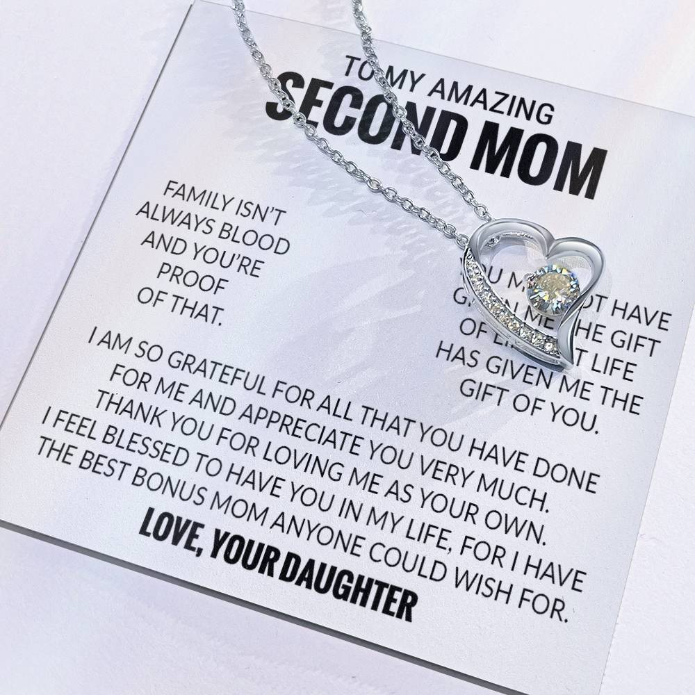 To My Amazing Second Mom, Second Mom Gift Necklace, Bonus Mom Gift