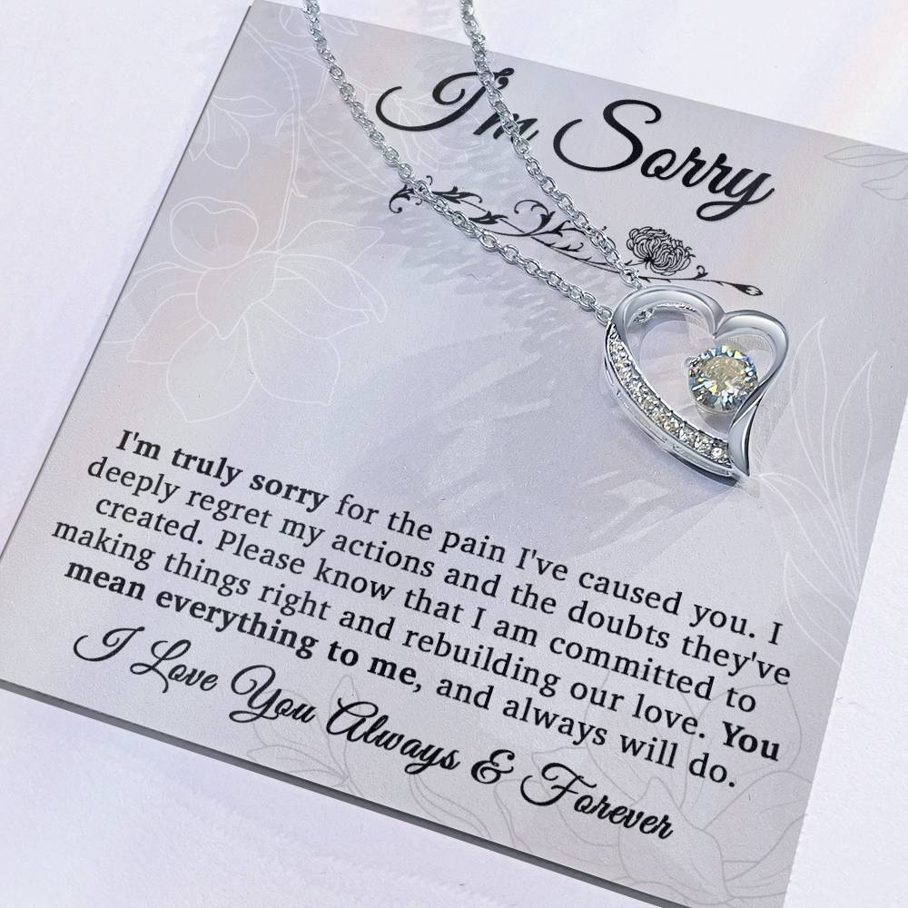 I'm Sorry Necklace For Wife, Apology Gift For Her, Forgiveness Gift