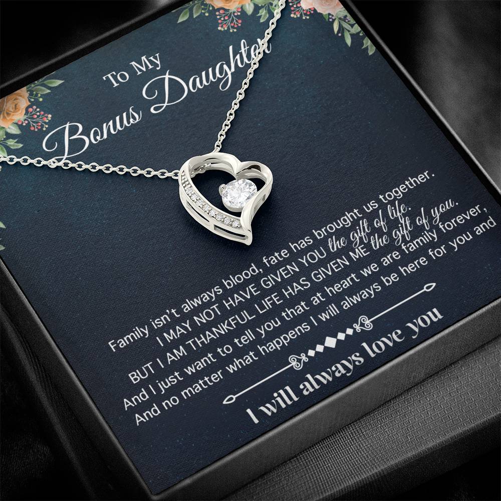 To My Bonus Daughter, Gift For Bonus Daughter Necklace, Step Daughter Necklace