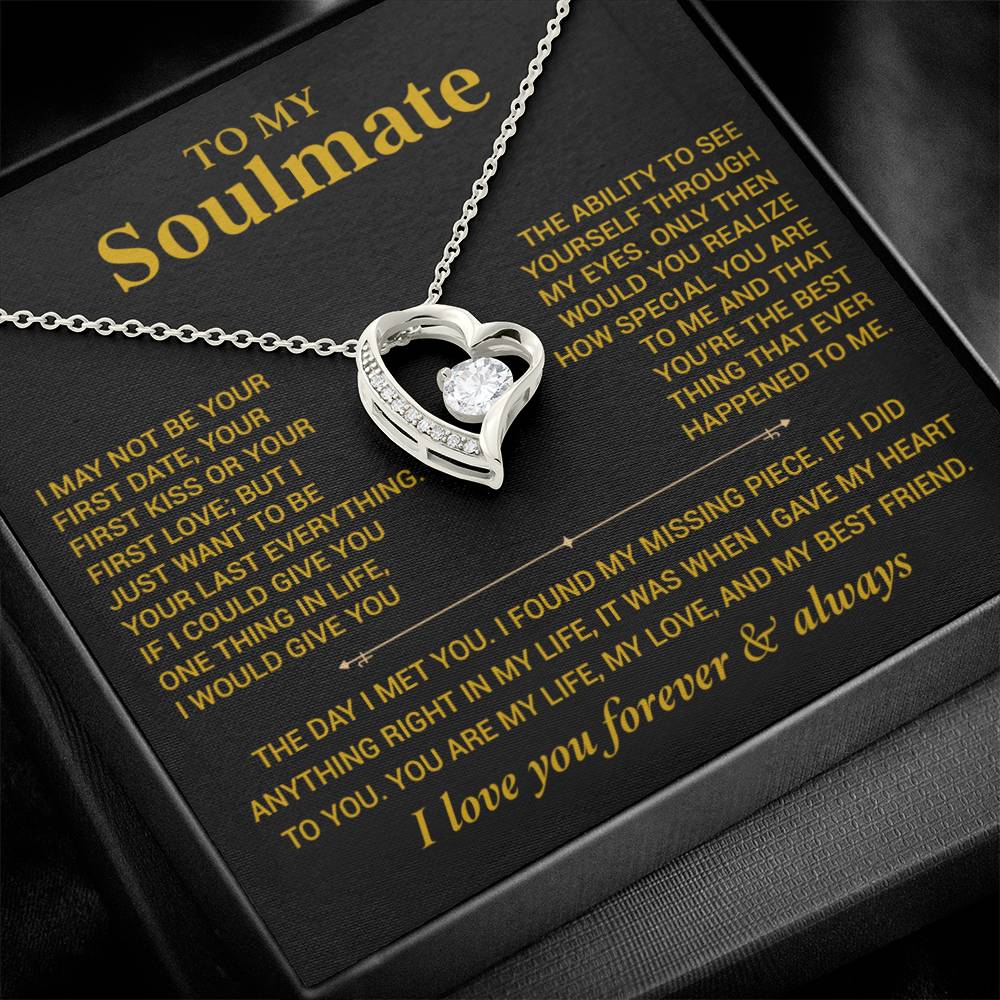 To My Soulmate Necklace, Gift for Wife, Girlfriend, Anniversary Gift, Christmas Gift