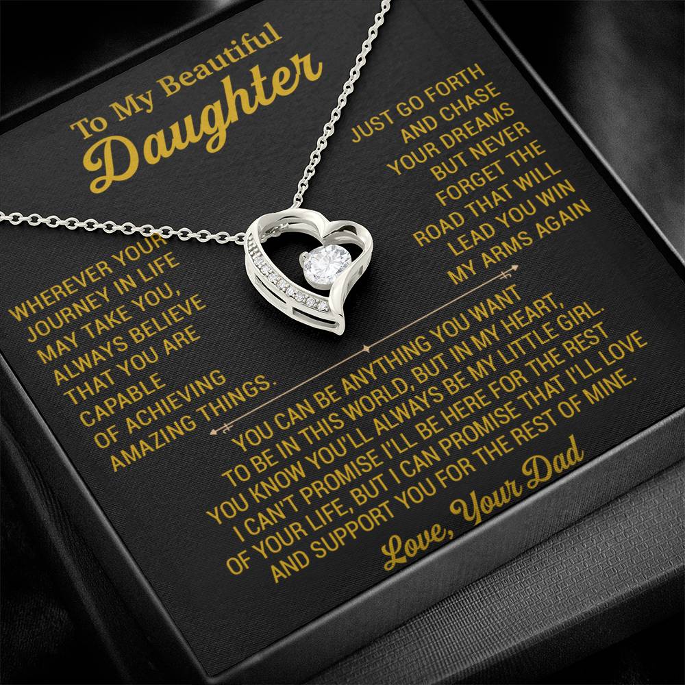 To My Daughter Necklace, Daughter Father Necklace, Daughter Gift From Dad 18_8_Gold